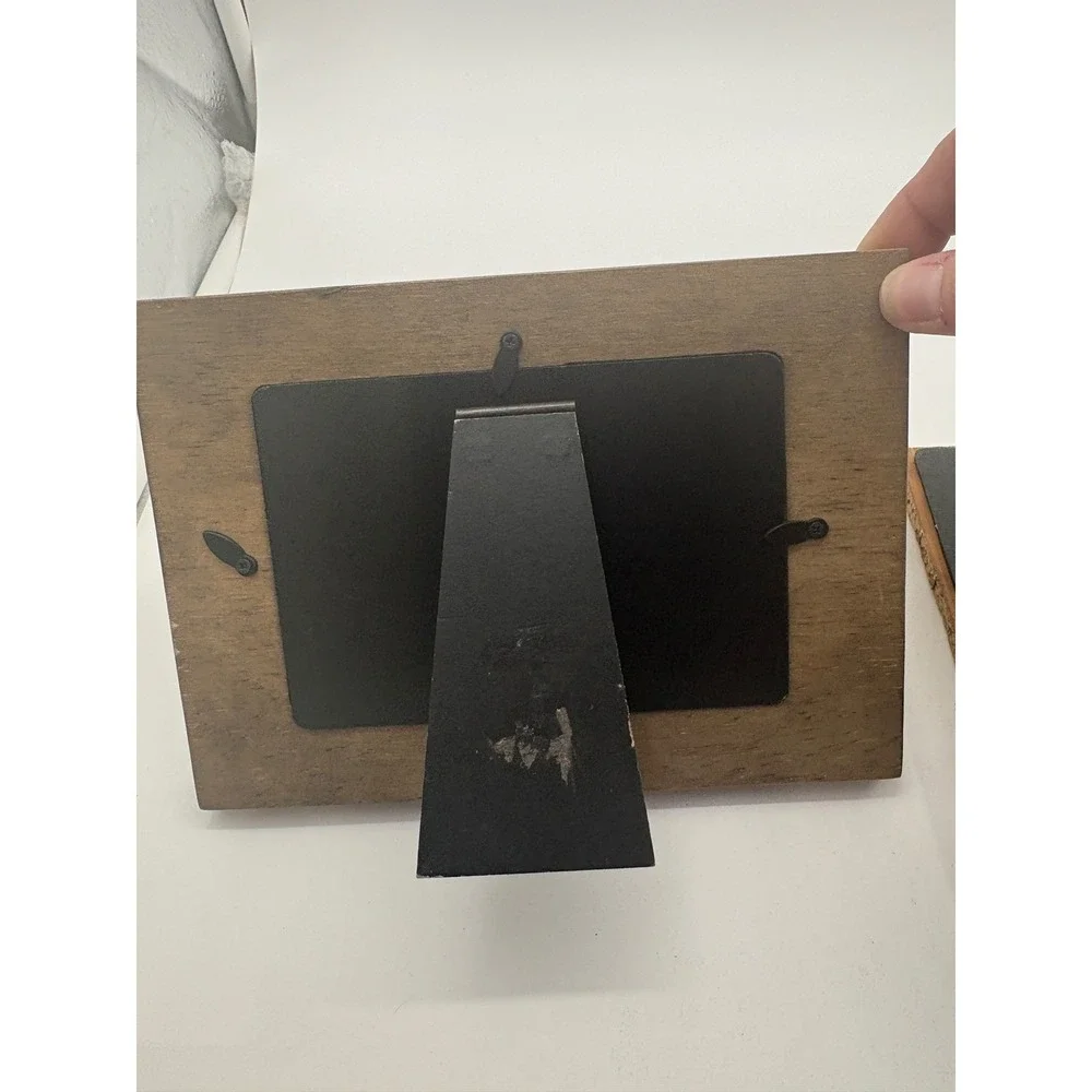 Vintage Earthen Nature Picture Frames Set 3 Wood Leaf Stone Iridescent Southwest